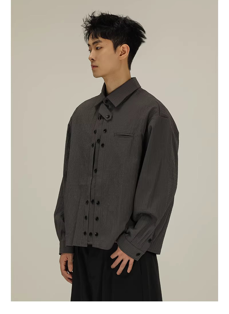 Faux Two Piece Button-Up Shirt