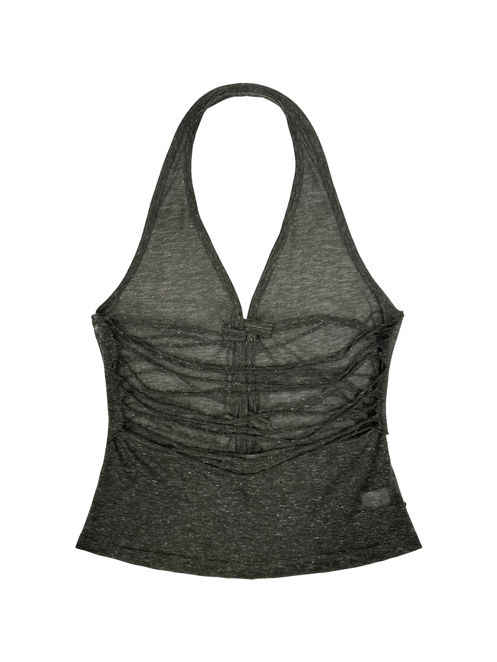 Ashen Ruche Halter Top
