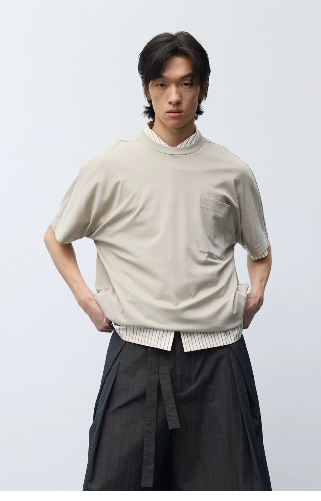 Triacetate Blend Pocket T-Shirt