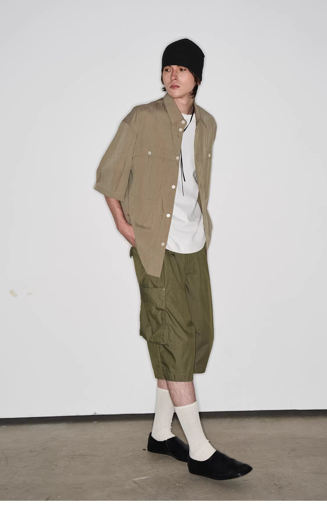Fluid State Lapel Collar Button-Up Shirt