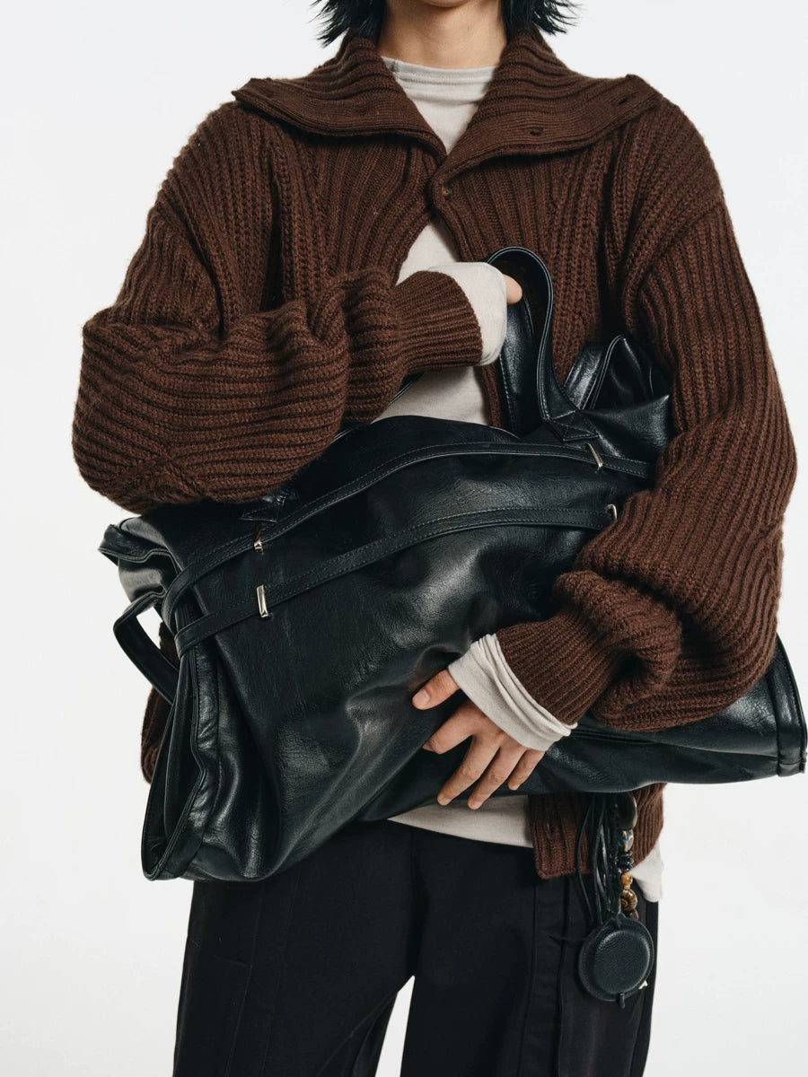Strapped Buckle Soft-Structure Shoulder Bag