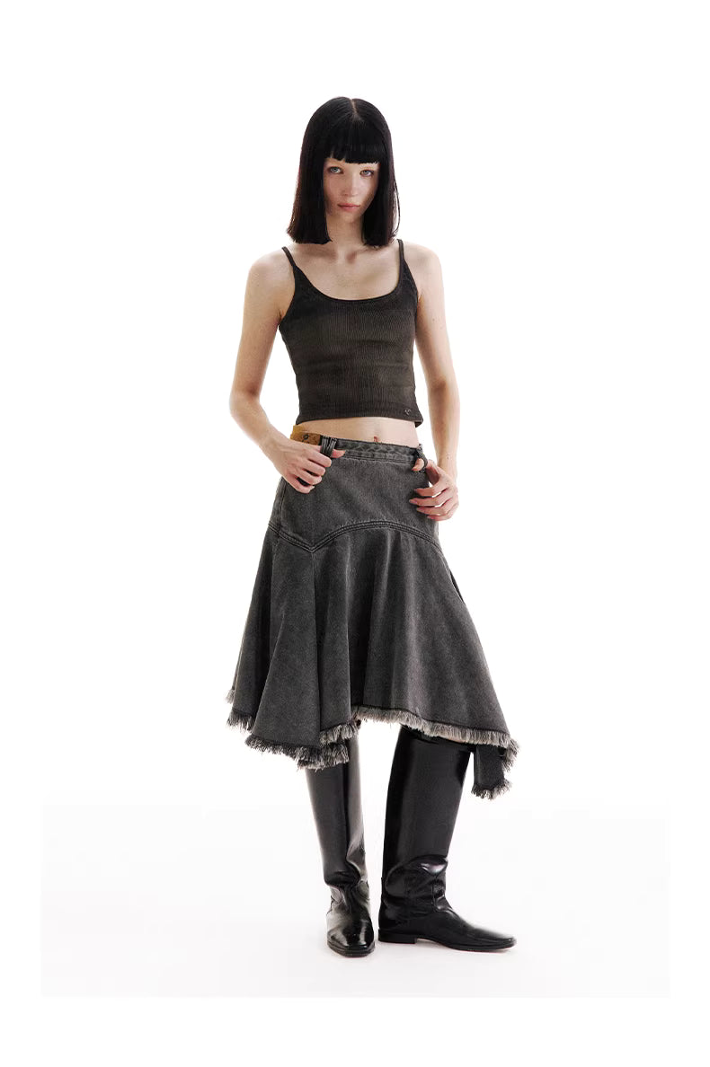 Raw-Edge Fragment Skirt