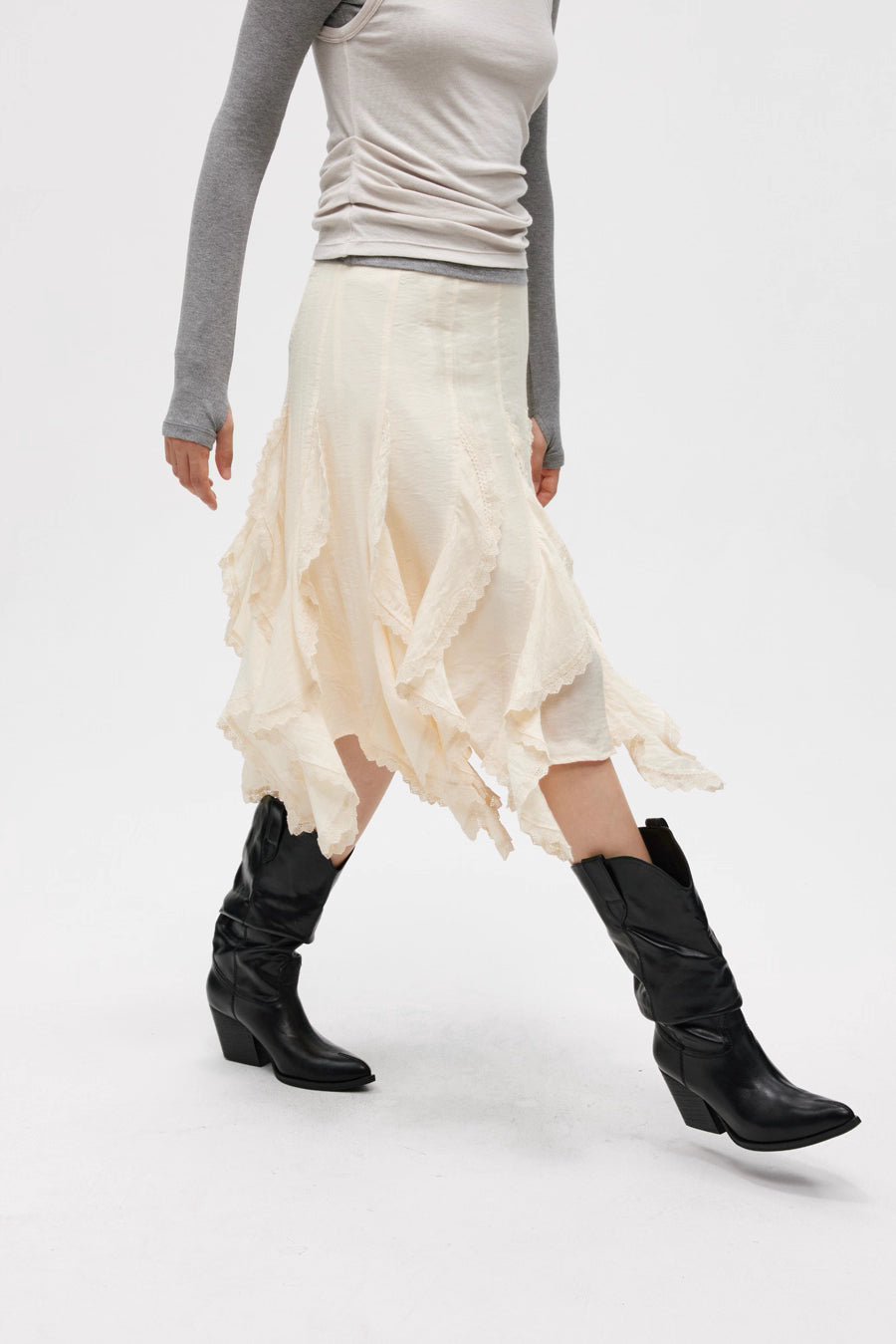 Asymmetric Fluid Flow Skirt