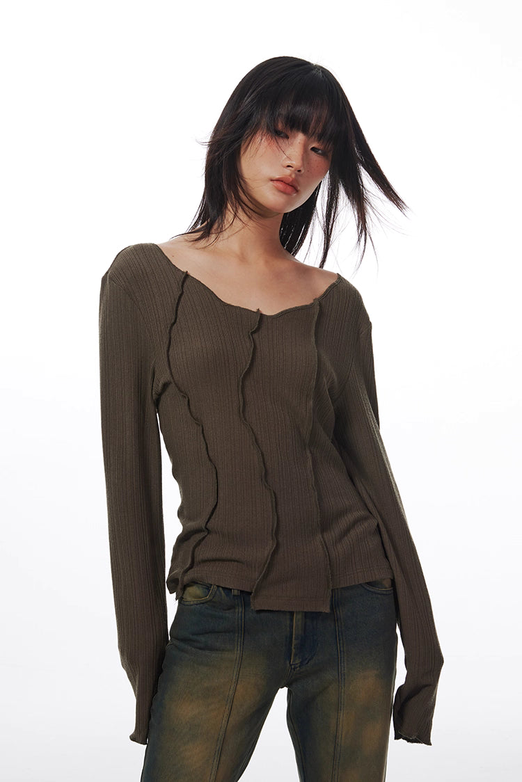 Ribbed Long Sleeve Top
