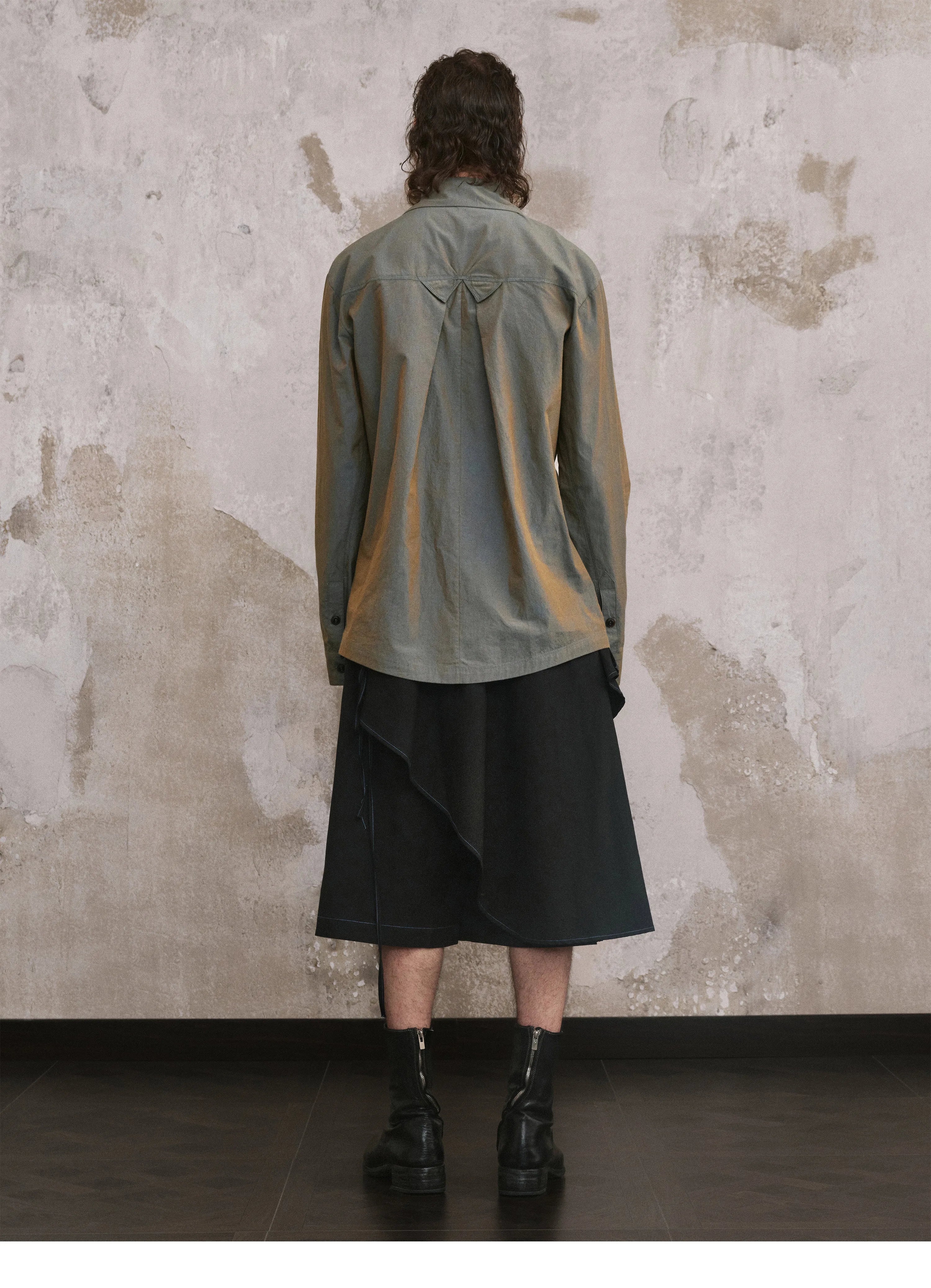 Asymmetric Draped Layered Shorts