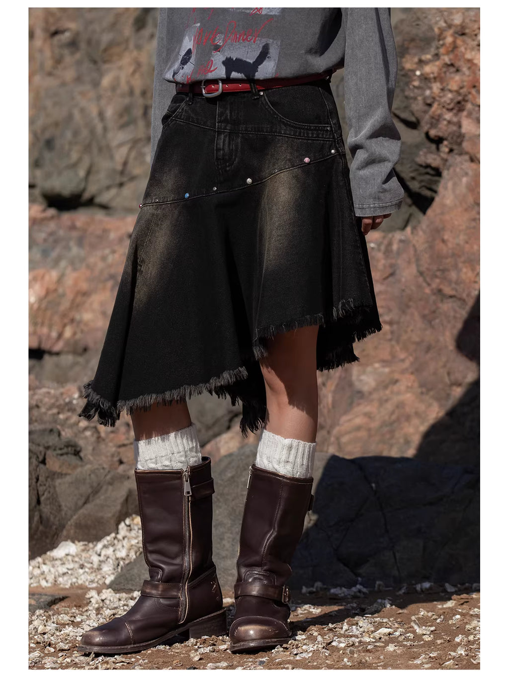 Obsidian Form Midi Skirt