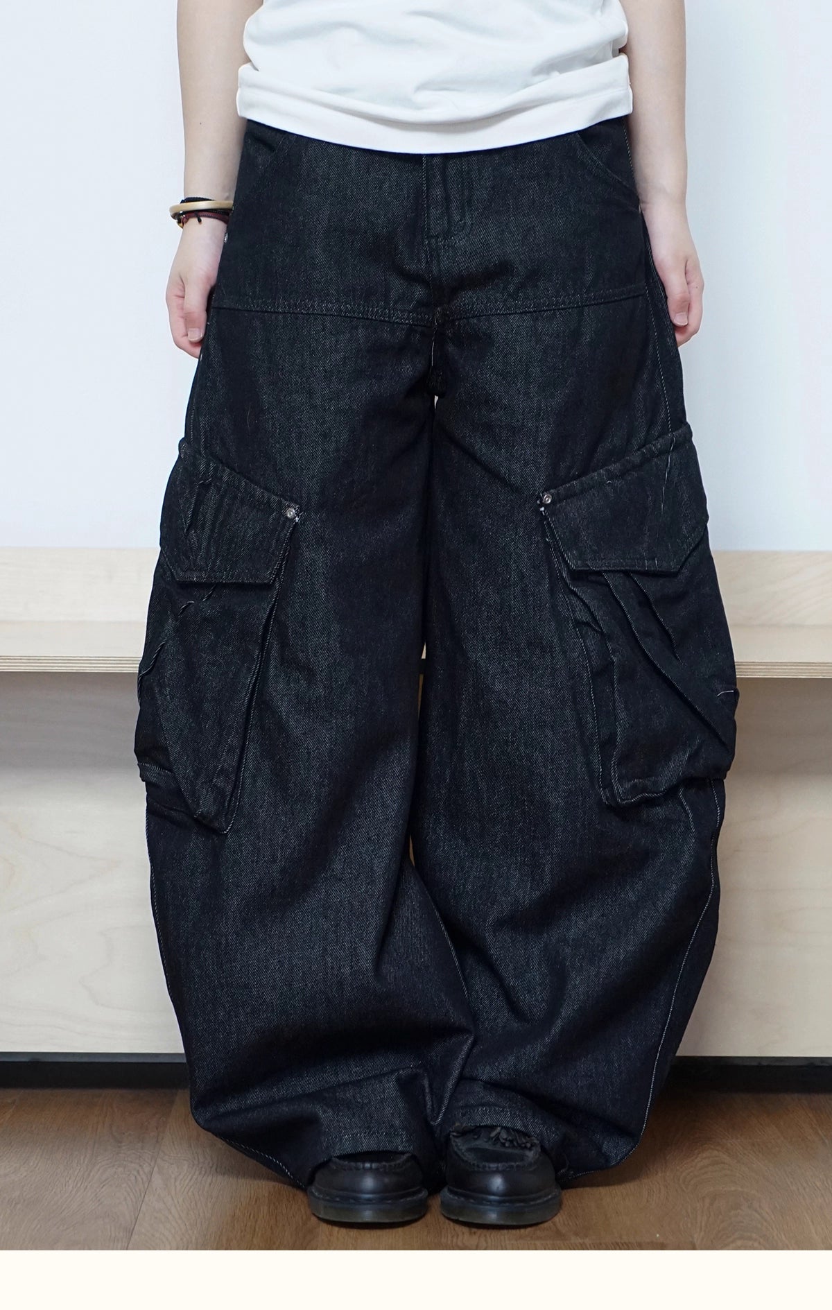 Architectural Barrel-Leg Cargo Denim