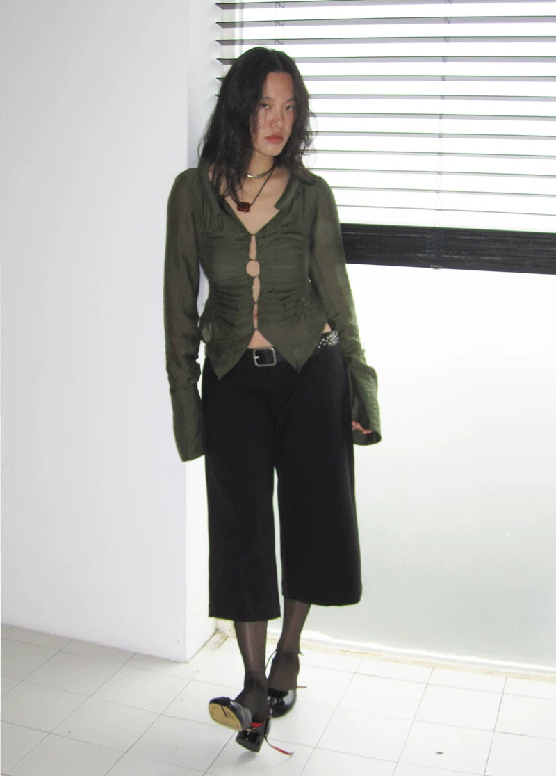 Ring-Link Sheer Blouse