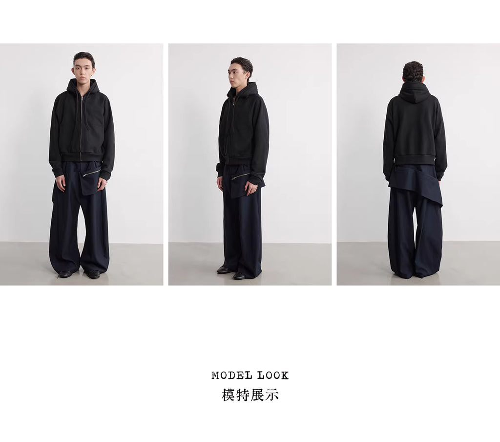 Side-Pocket Utility Pants in Dark Navy