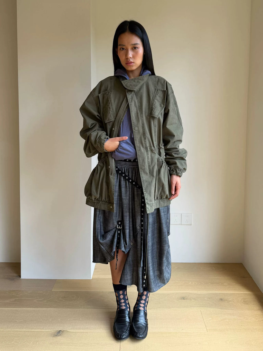 Deconstructed Harness Midi Skirt