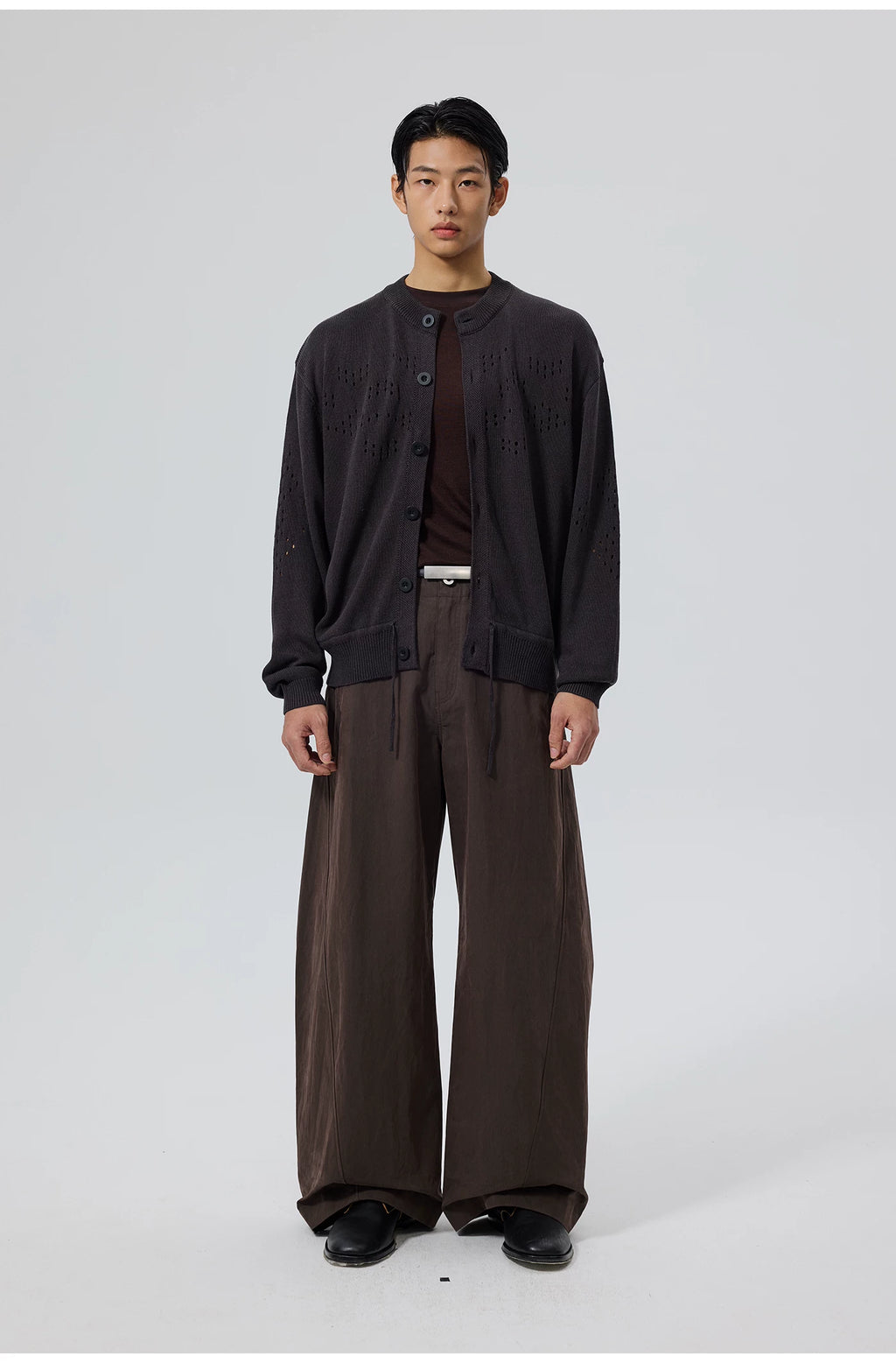 Perforated Knit Cardigan