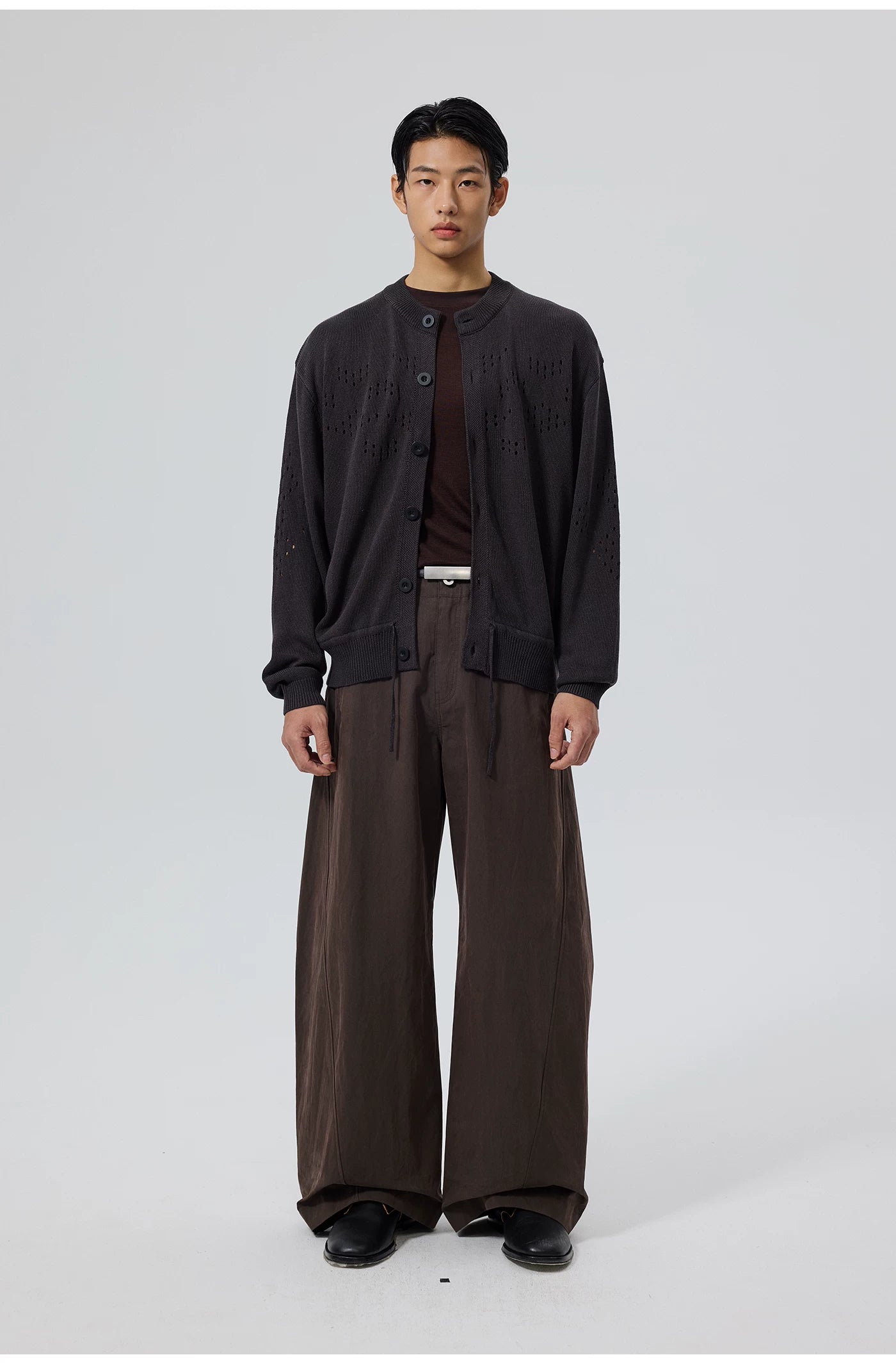 Perforated Knit Cardigan