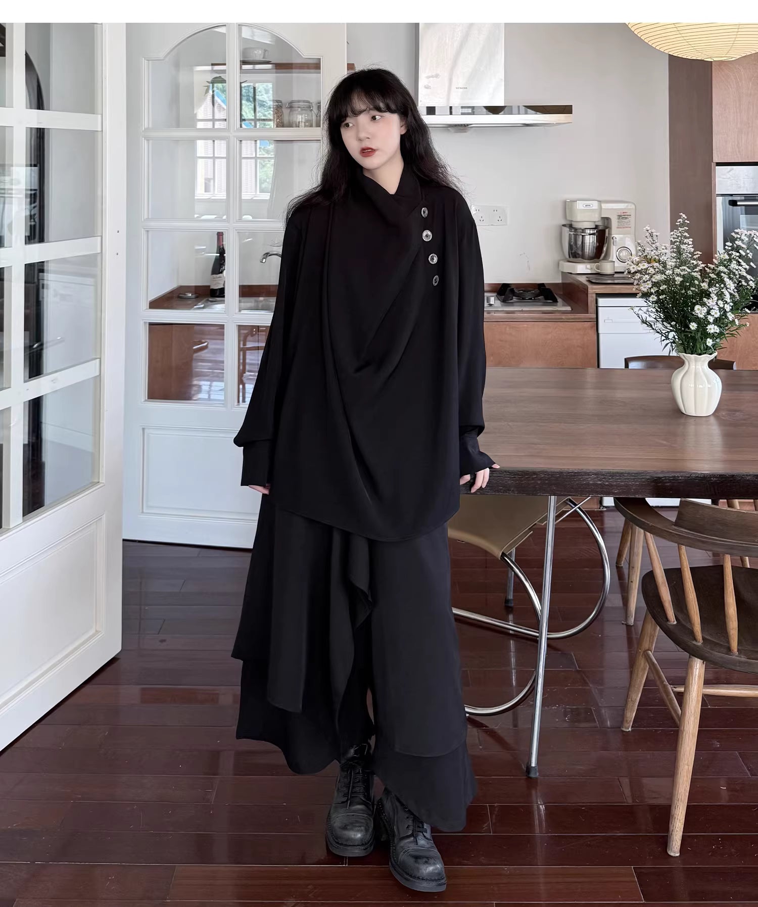 Sculptural Oversized Draped Tunic