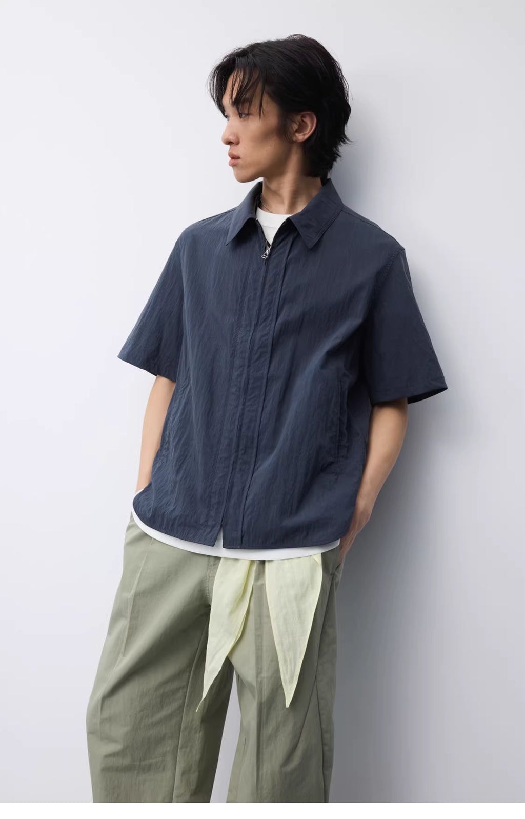 Crinkle Zip Overshirt