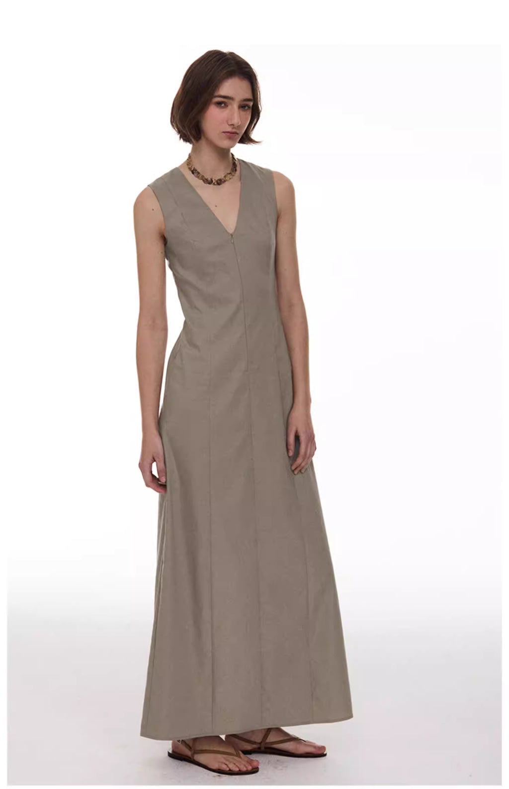 Regenerated Linen Column Dress