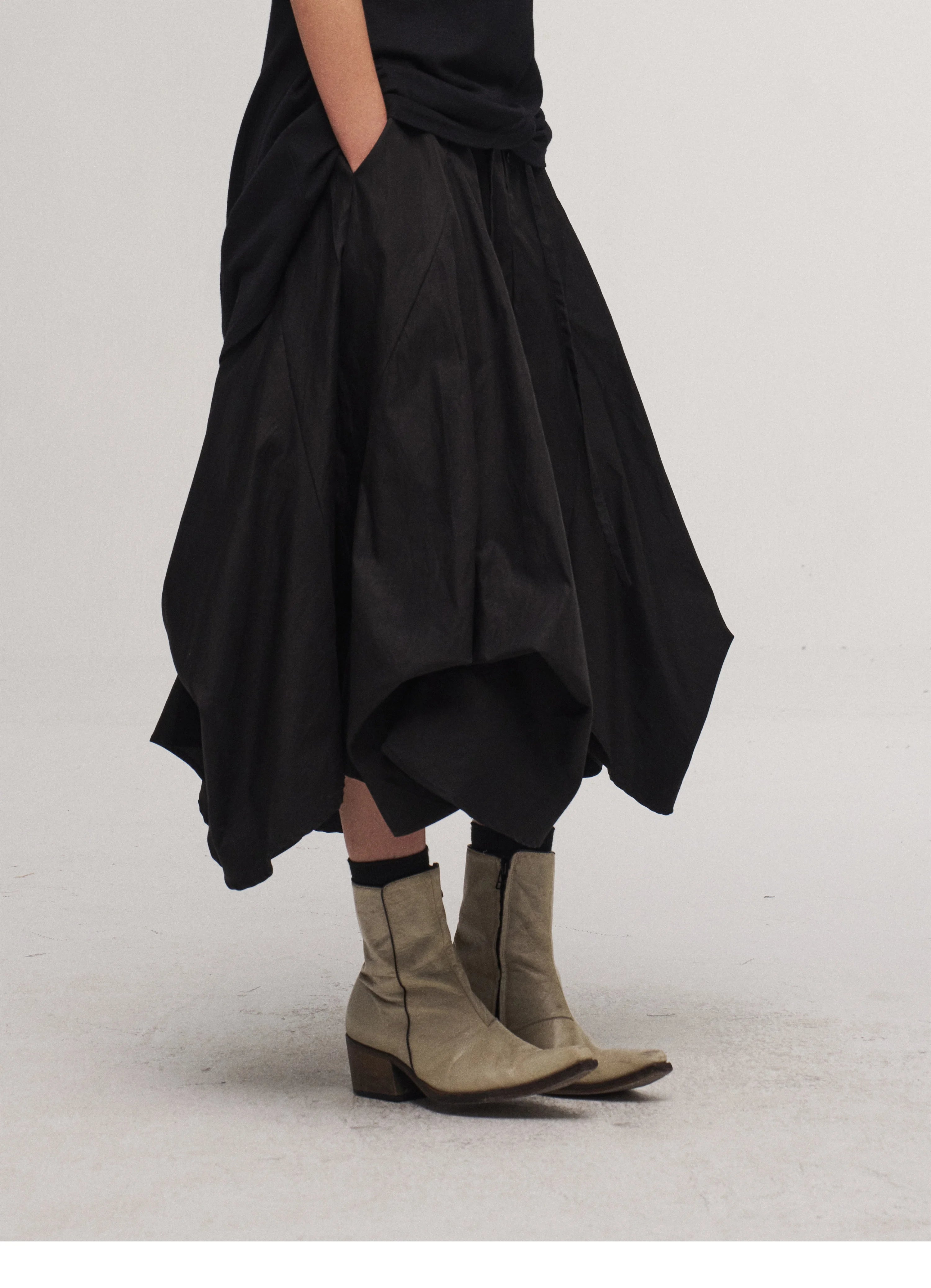 Fluid Draped Skirt Pants