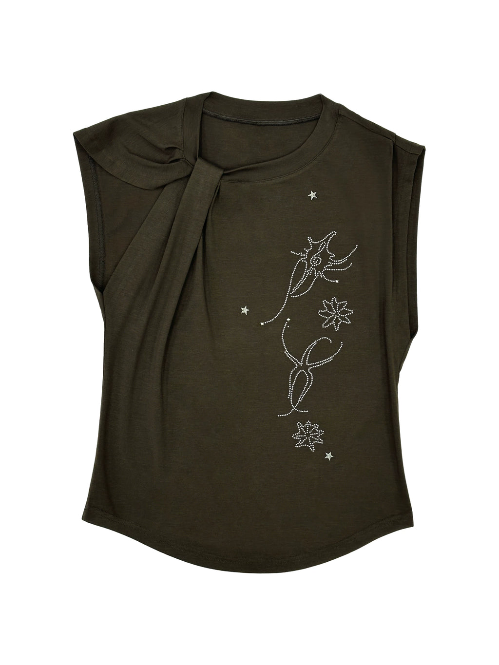 Celestial Rhinestone Shoulder-Knot Top