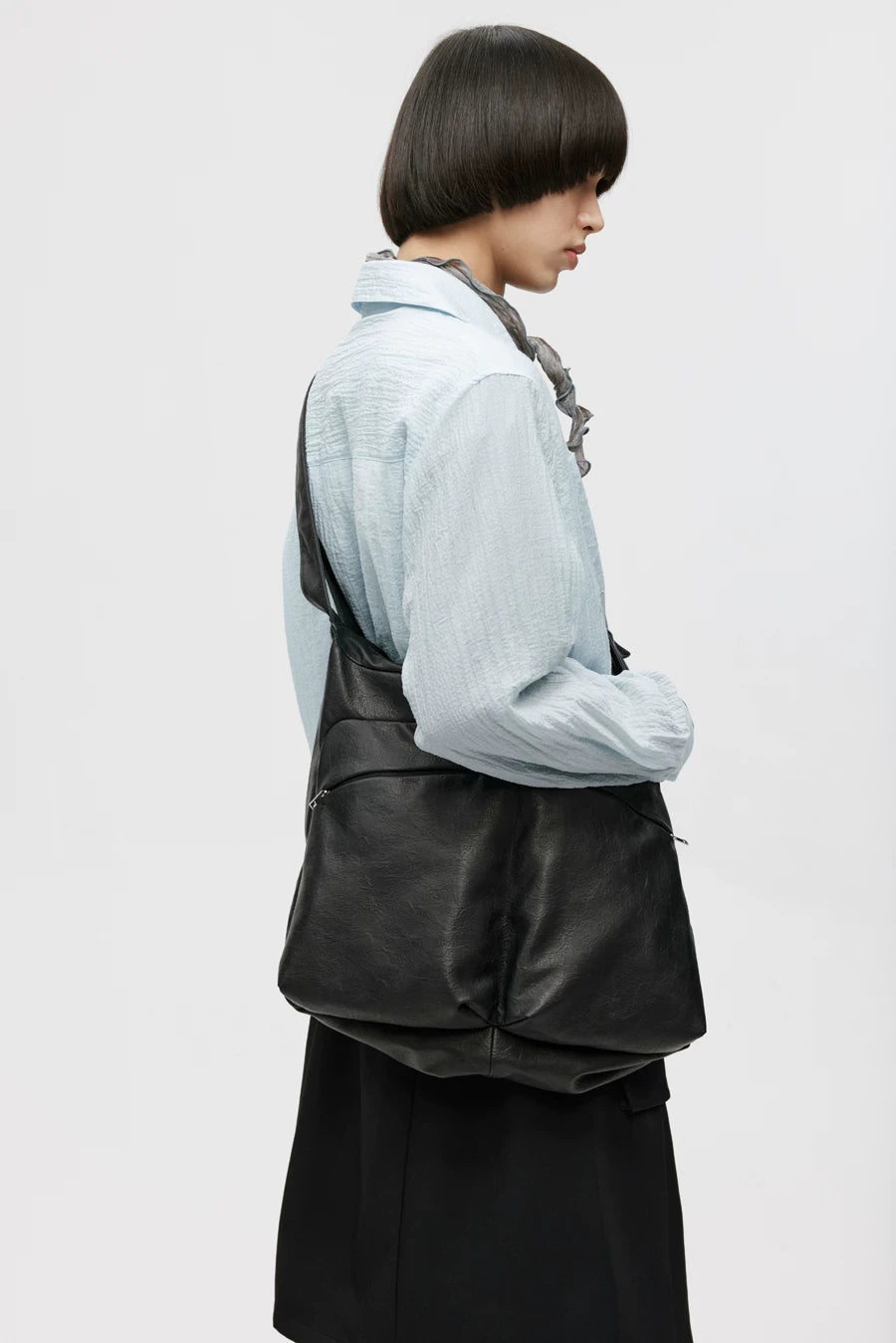 Bow Strap Slouch Messenger Bag