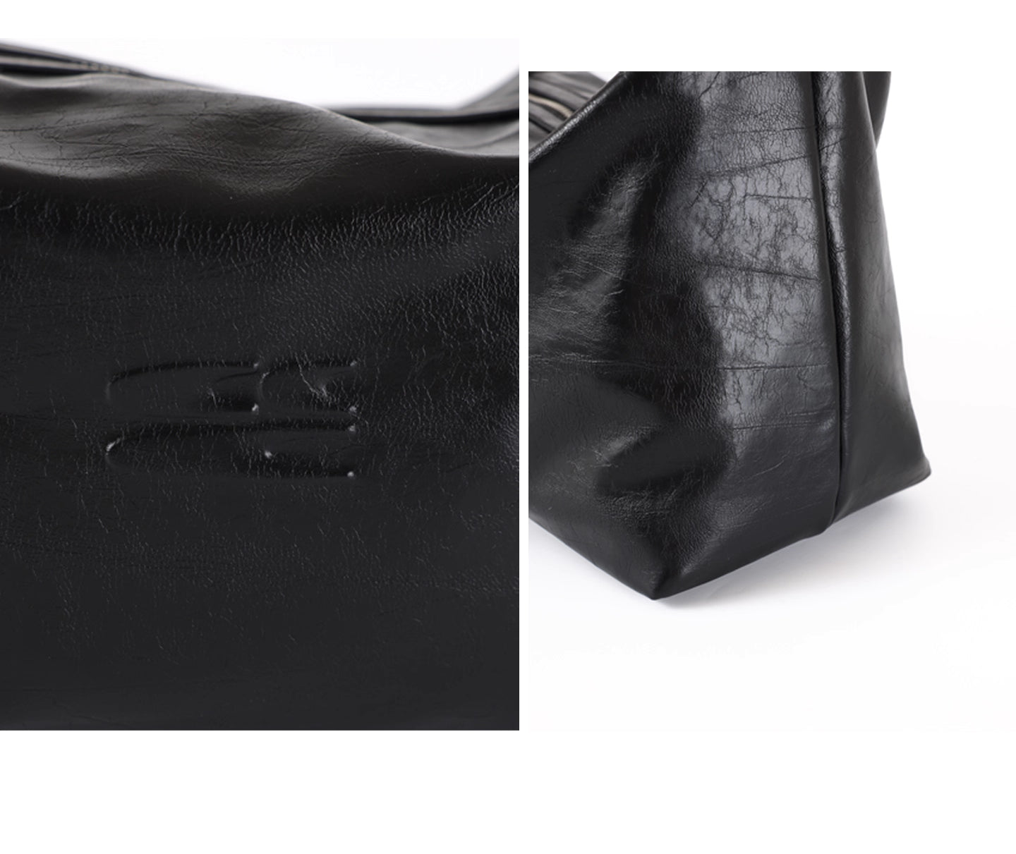 Black Leather Medium Crossbody Bag