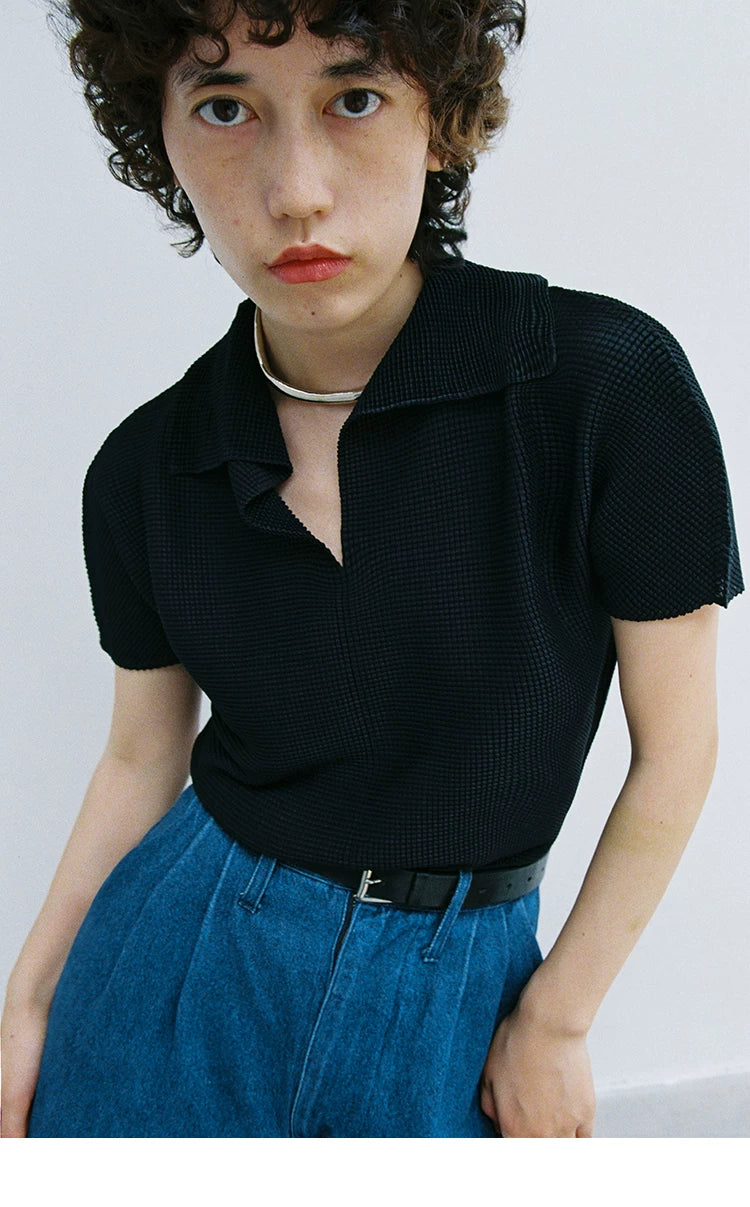 Micro-Piqué Polo Top