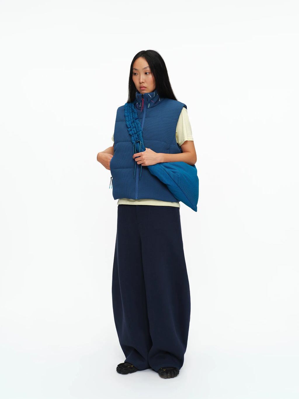 Scatter Stitch Waffle Vest in Prussian Blue