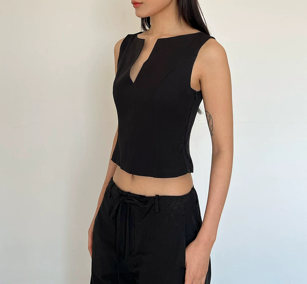 Sculpted Split-Neck Vest