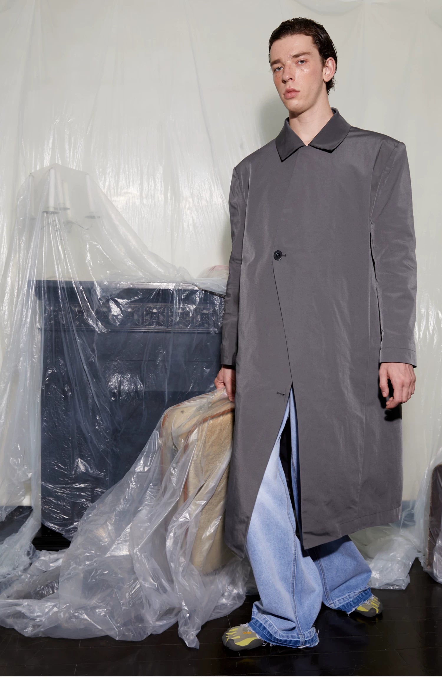 Single-Breasted Longline Mac Coat