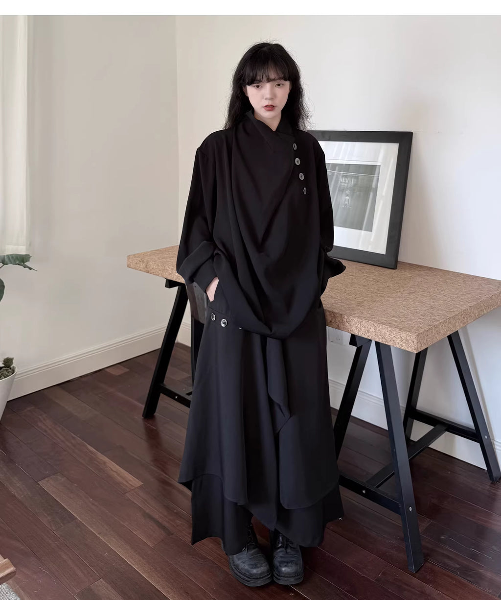 Sculptural Oversized Draped Tunic