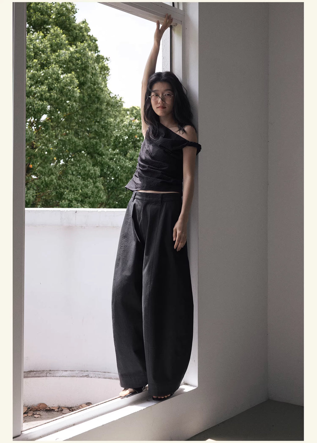 Textured Topography Off-Shoulder Top