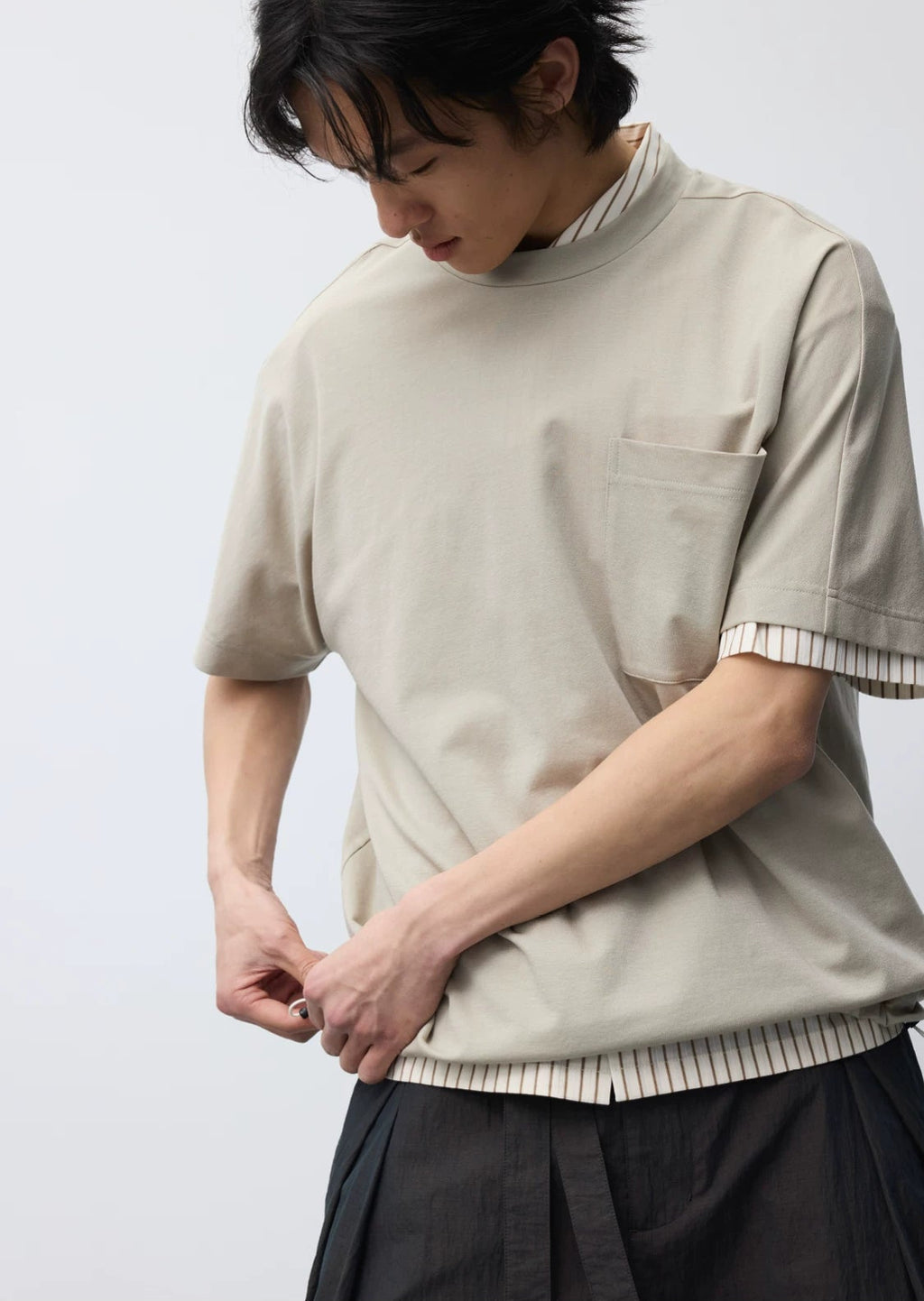 Triacetate Blend Pocket T-Shirt