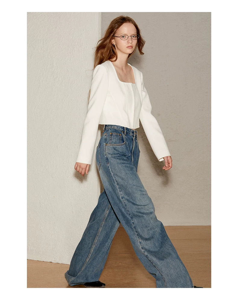 Wide Leg Structural Jeans