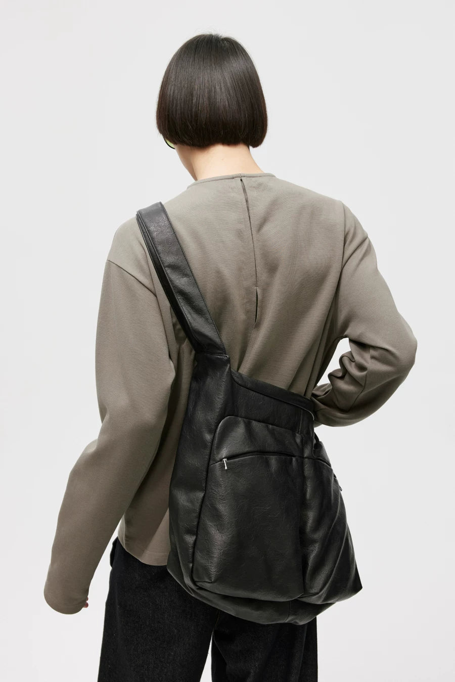 Bow Strap Slouch Messenger Bag