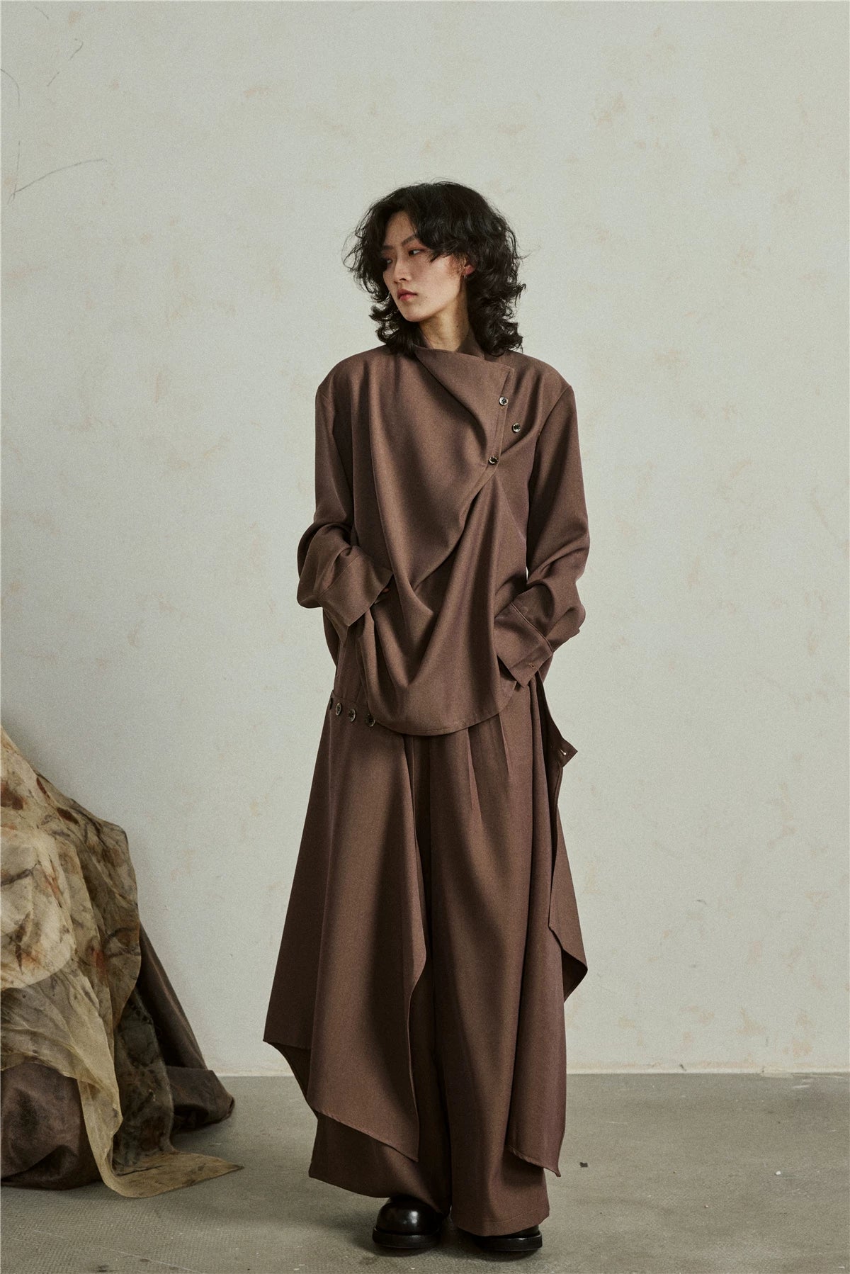 Sculptural Oversized Draped Tunic
