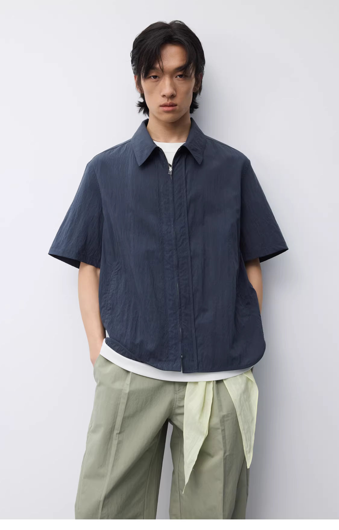 Crinkle Zip Overshirt