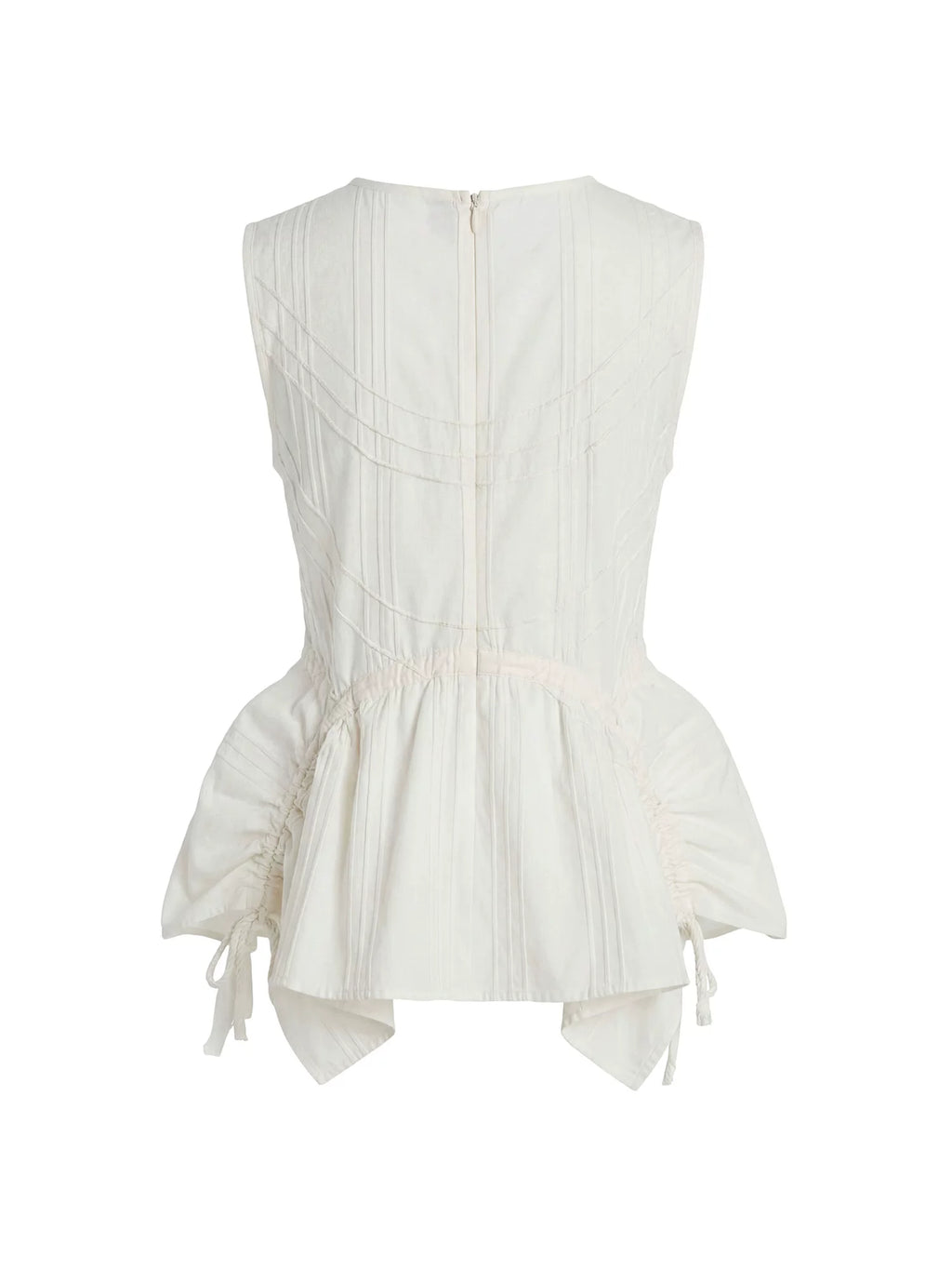 Gathered Sculptural Peplum Top