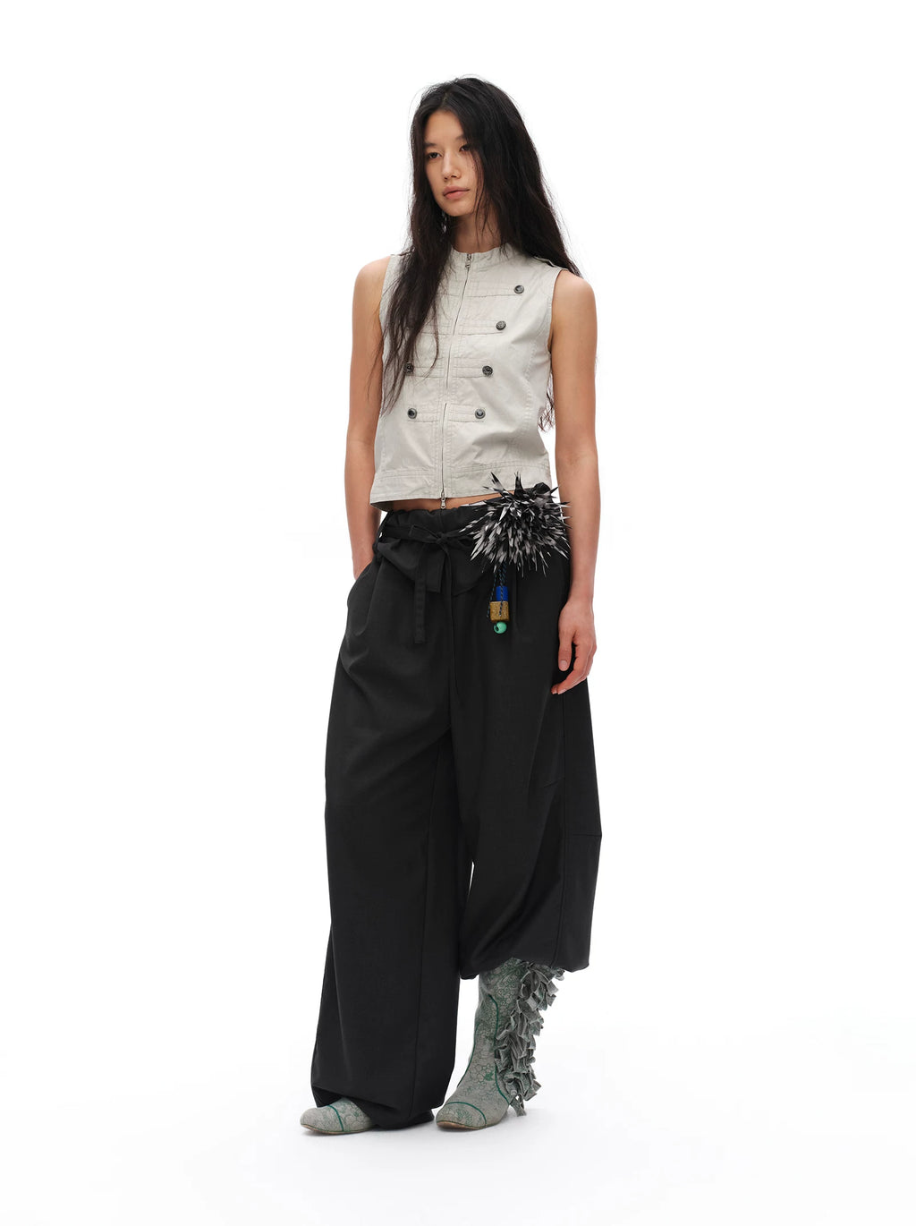Rolled Tulip Waist Trousers