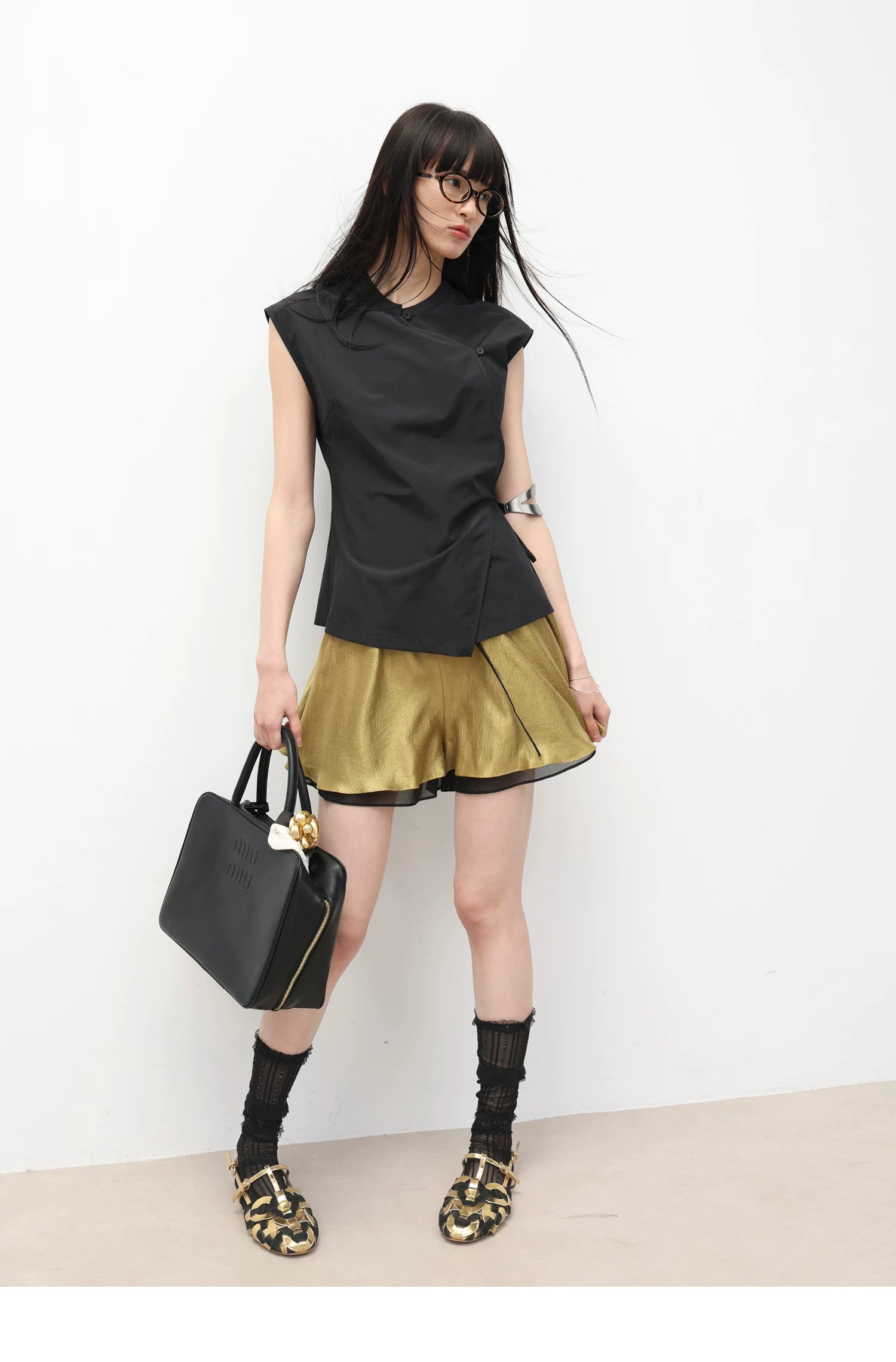 Asymmetric Wrap Sleeveless Top