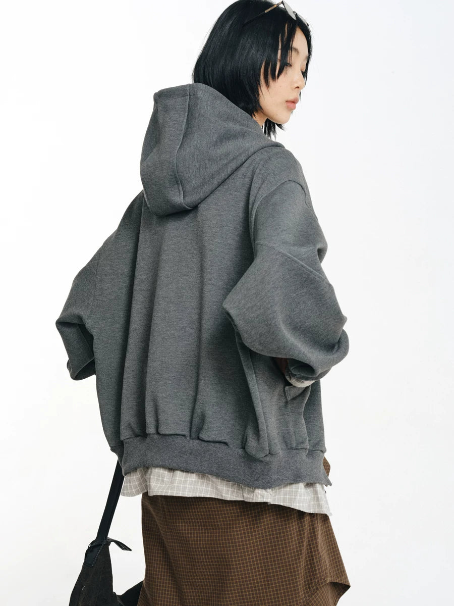 Detachable Plaid Layer Hoodie