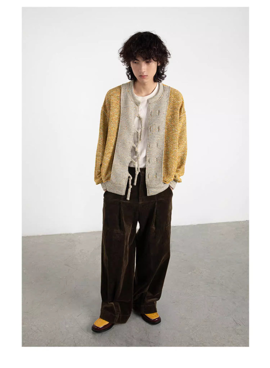 Reversible Knit Cardigan with Frog Closures