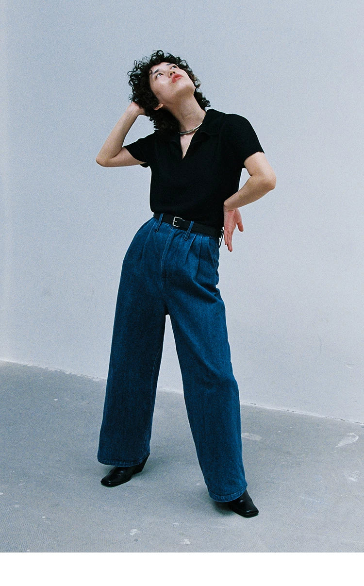 Micro-Piqué Polo Top