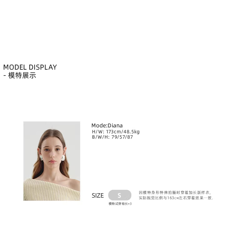 Geometric Strap Knit Long Sleeve Top