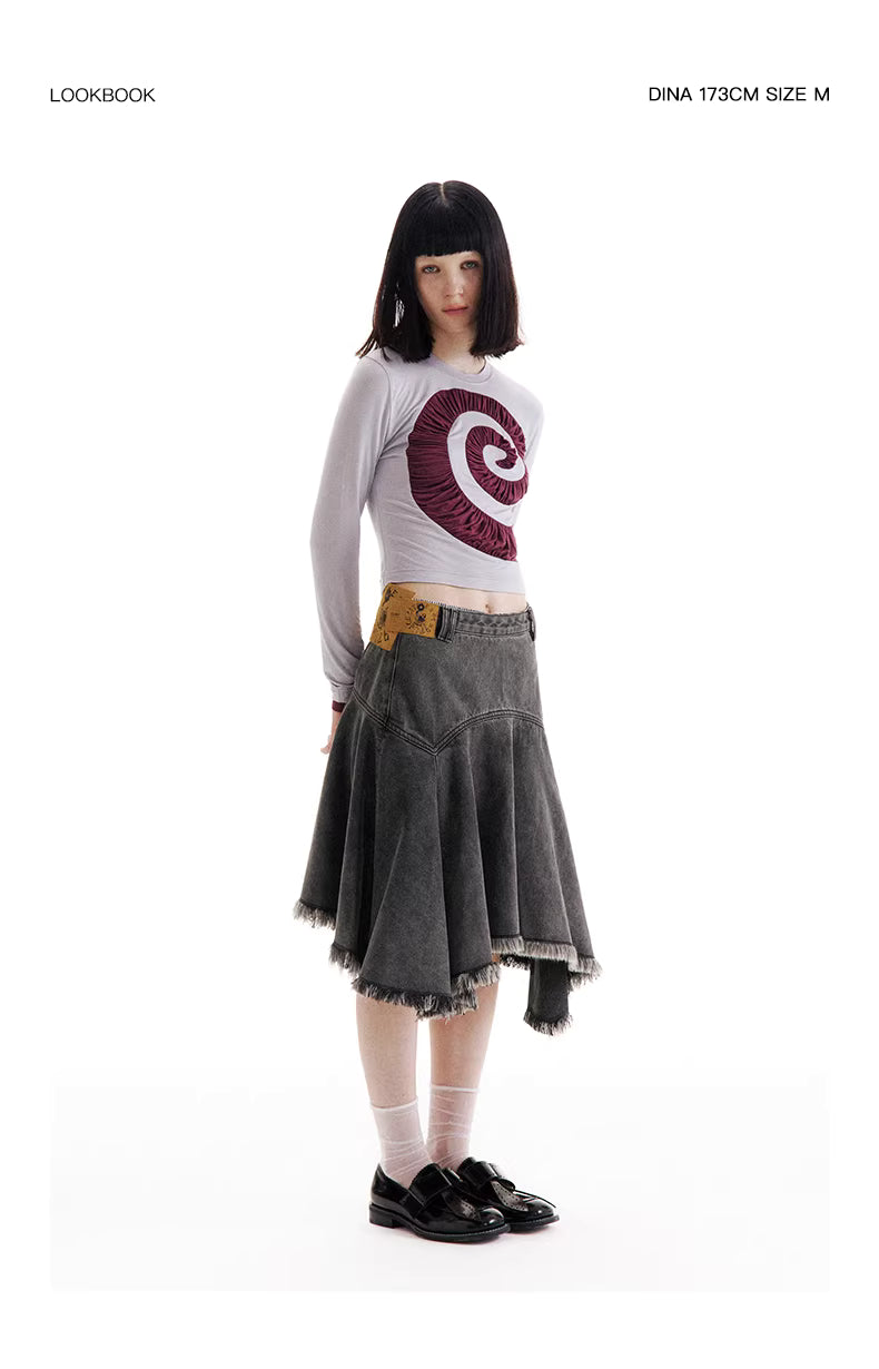 Raw-Edge Fragment Skirt