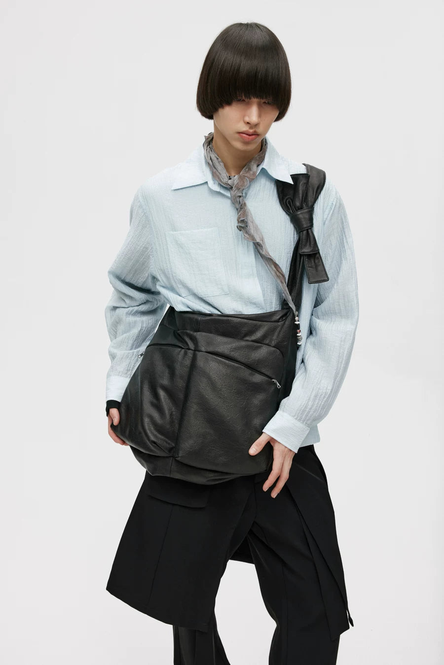 Bow Strap Slouch Messenger Bag