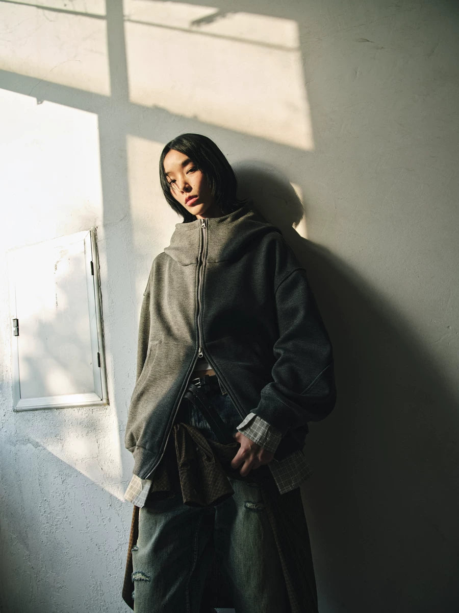 Detachable Plaid Layer Hoodie