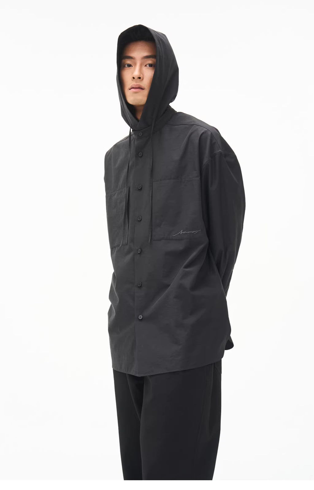 Micro-Topography Hooded Jacket