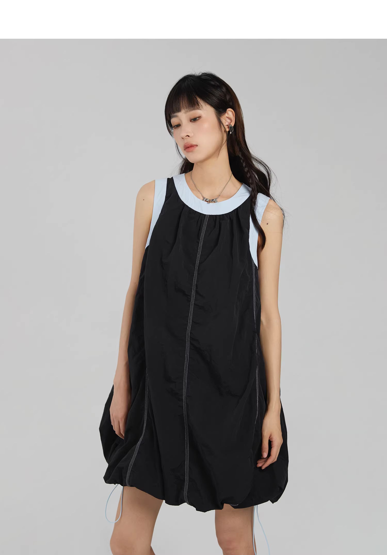 Technical Stitch Parachute Dress