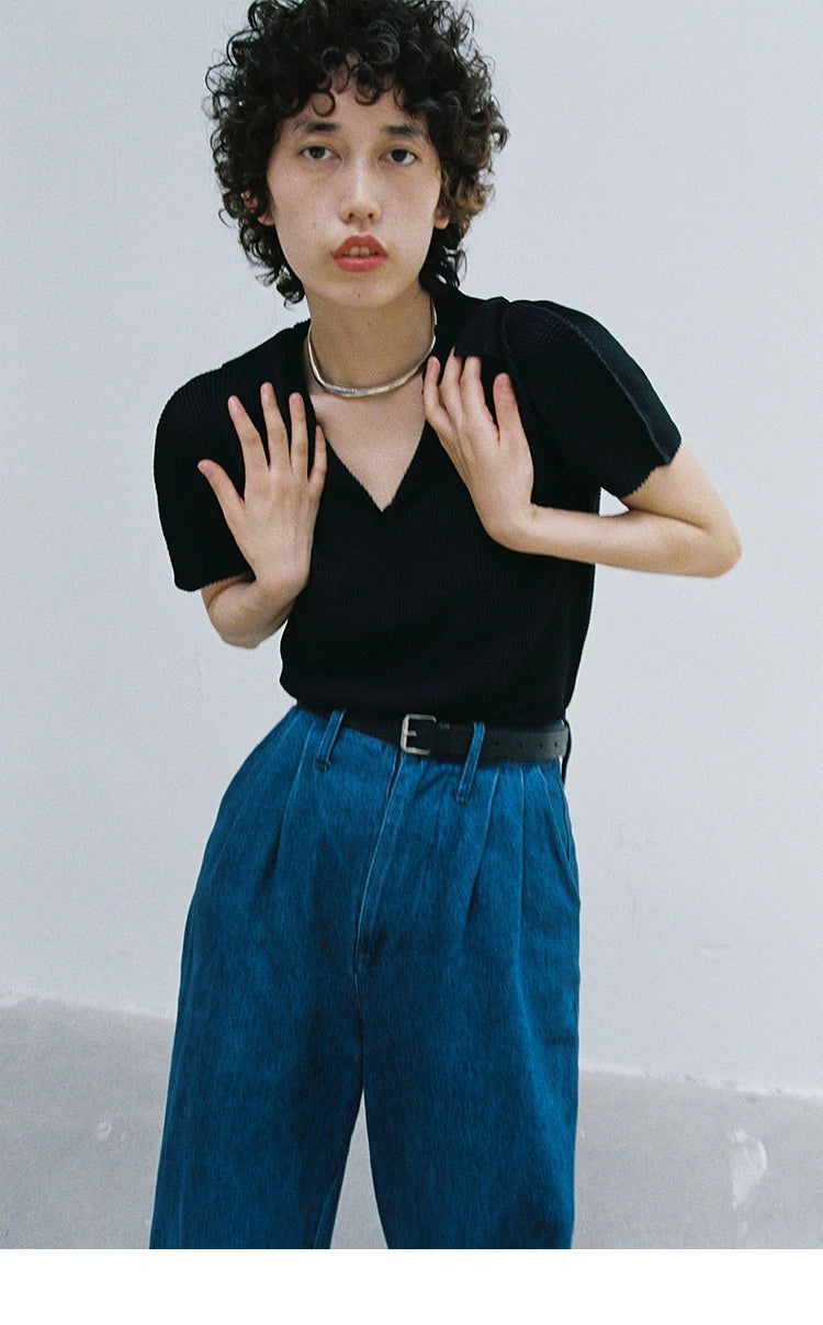 Micro-Piqué Polo Top