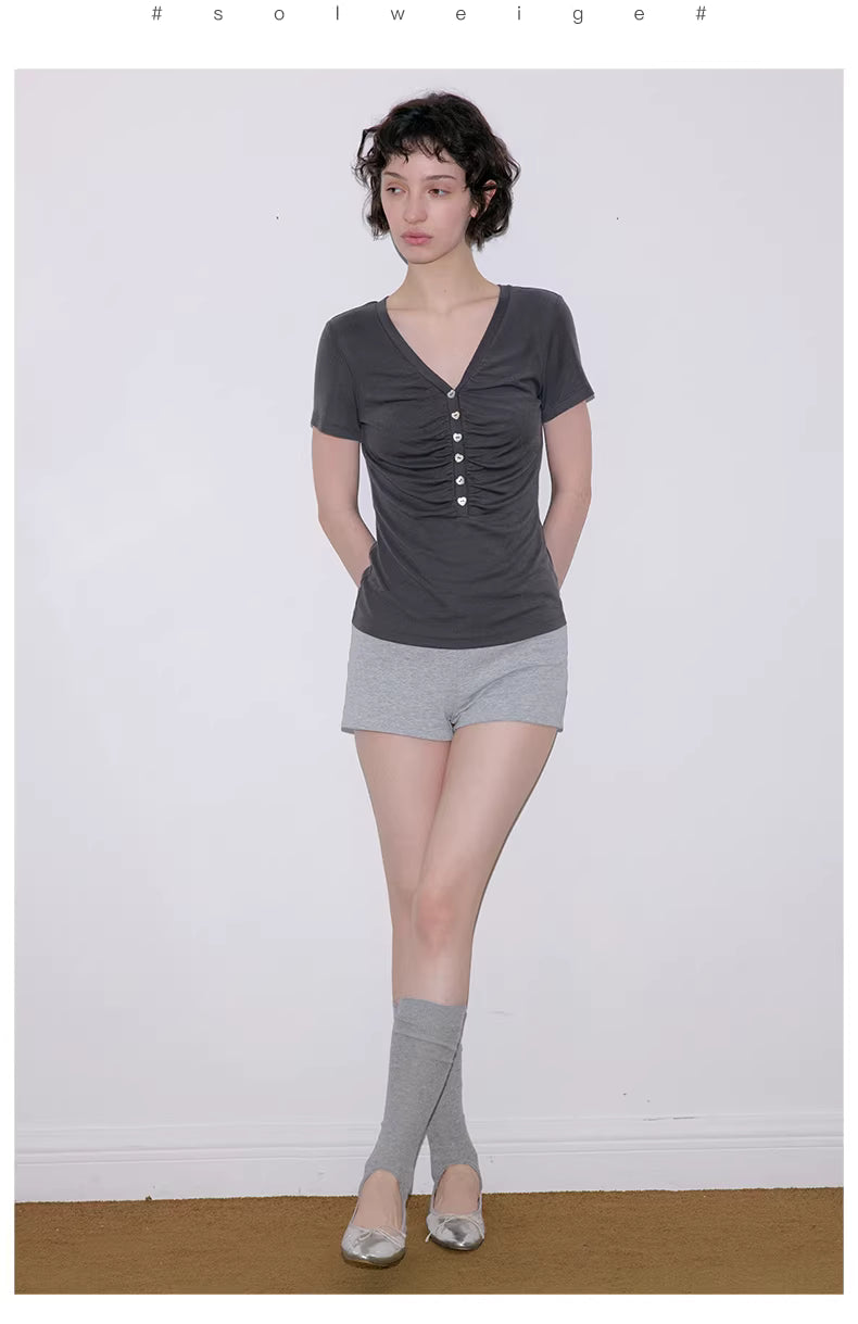 Heirloom Heart Bodice Wool-Blend Knit in Grey or Charcoal