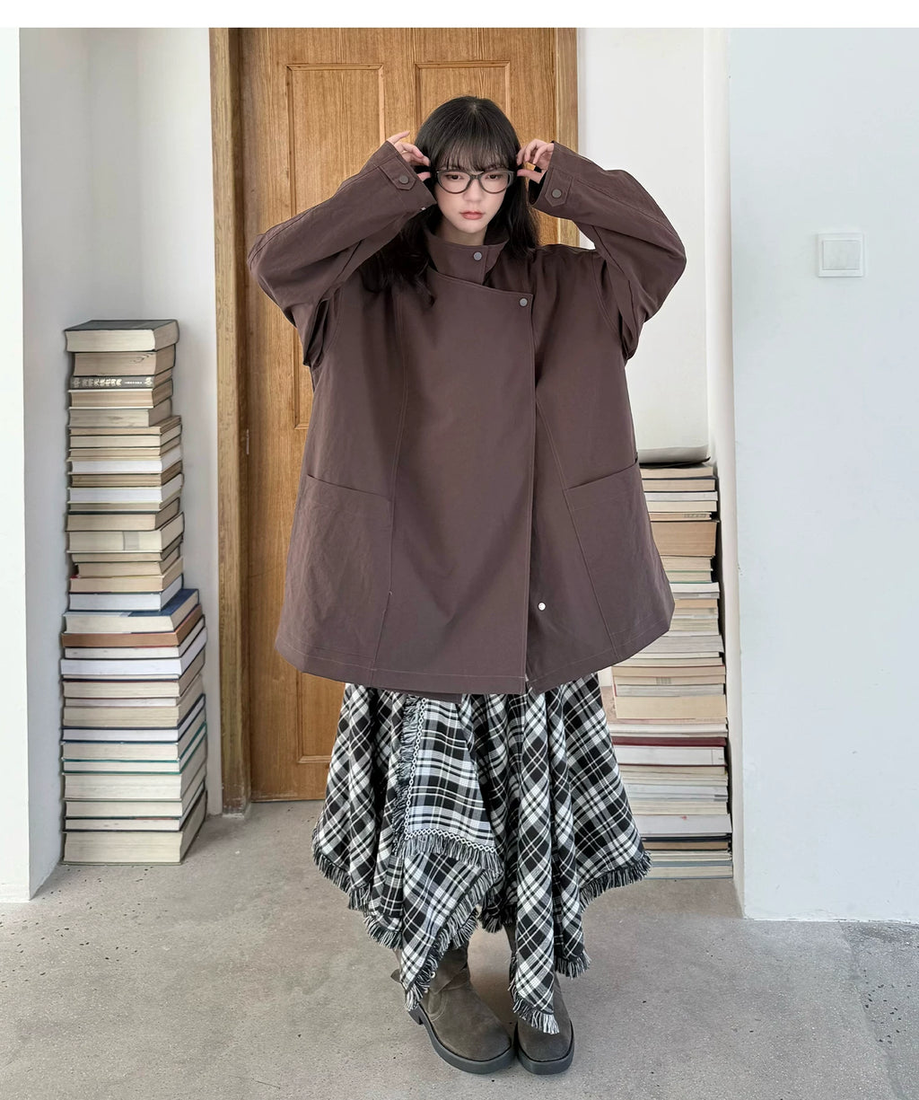 Asymmetric Snap Utility Jacket