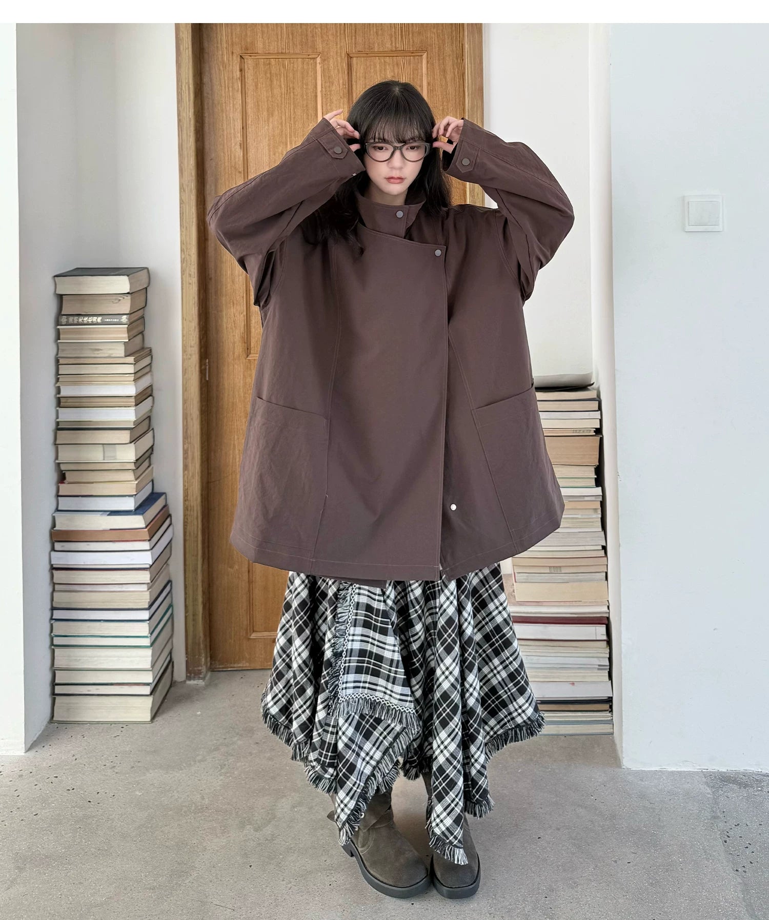 Asymmetric Snap Utility Jacket